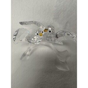 SWAROVSKI - Two Turtle Doves on a Branch - Gold Beaks - NO BOX - 2 1/2" x 4"